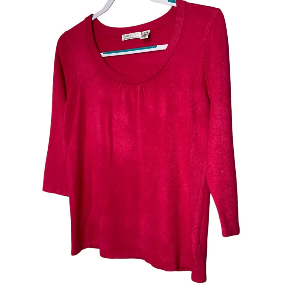 Luxe Woman’s Sweater Size Petite XL Pink - Picture 4 of 7